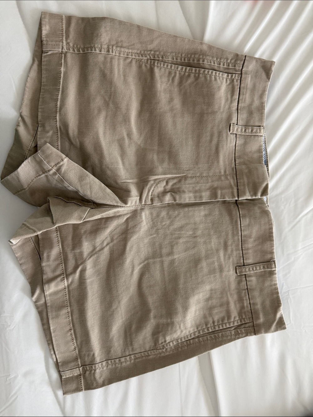 J. Crew Beige Cotton Shorts with Blue Striped Lining